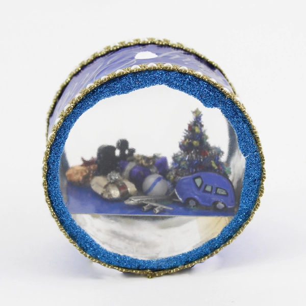 2 Handmade Diorama Christmas Ornaments 3.25"