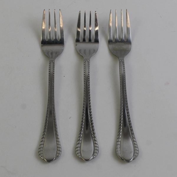 Lot Of 3 Oneida Silver OHS5271  (Stainless) Flatware  Salad Forks 7"  Long