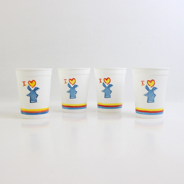Lot of 4 Dutch Bros Plastic Kids Cups No Lids