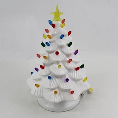  15" White Plastic Battery Operated Light Up Christmas Tree