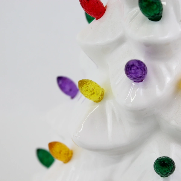  15" White Plastic Battery Operated Light Up Christmas Tree