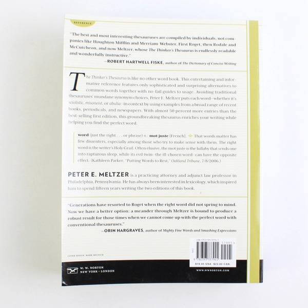 The Thinker's Thesaurus by Peter E Meltzer 2010 PB Expanded 2nd Edition