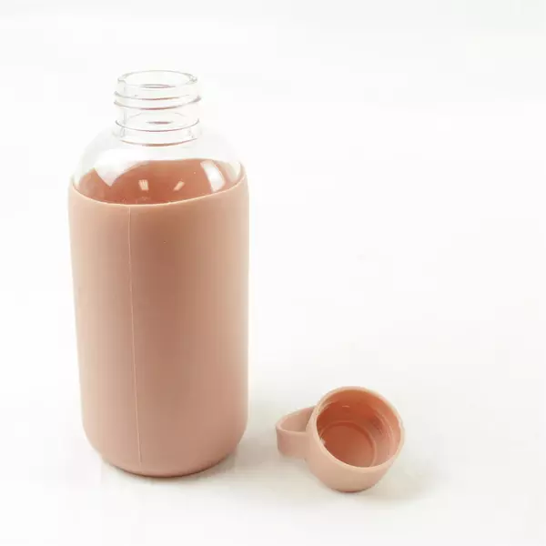 Bonison Jellyn Glass Water Bottle w/ Peach Silicone Sleeve Reusable