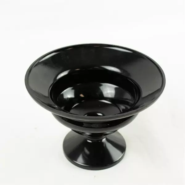 Illiad Black Plastic Compote Bowl Pedestal Vase 7.25 x 5 in