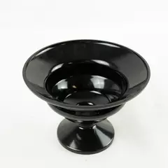 Illiad Black Plastic Compote Bowl Pedestal Vase 7.25 x 5 in