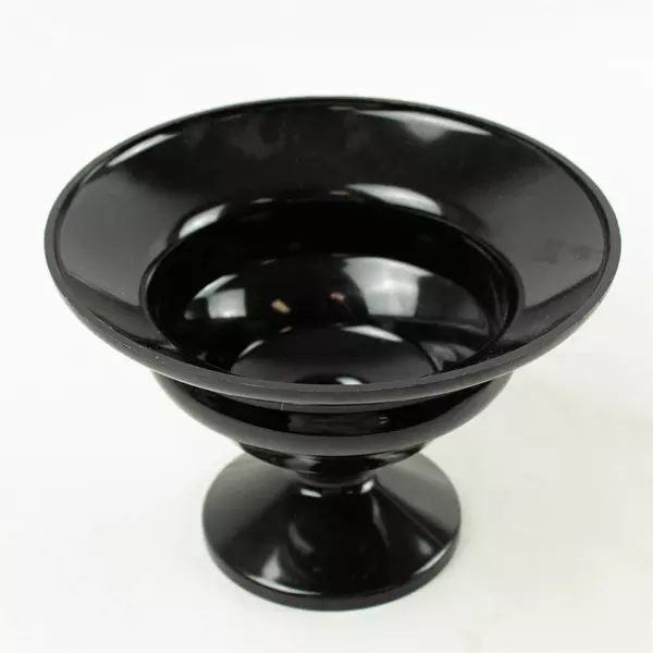 Illiad Black Plastic Compote Bowl Pedestal Vase 7.25 x 5 in