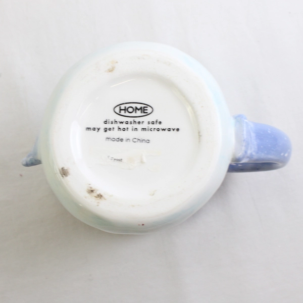 Home Blue/White Snowman Shaped Winter Ceramic Mug With Handle 5.25" Tall