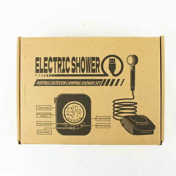 Bravagur Electric Portable Camping Shower Set w/ Pump, Hose & Head