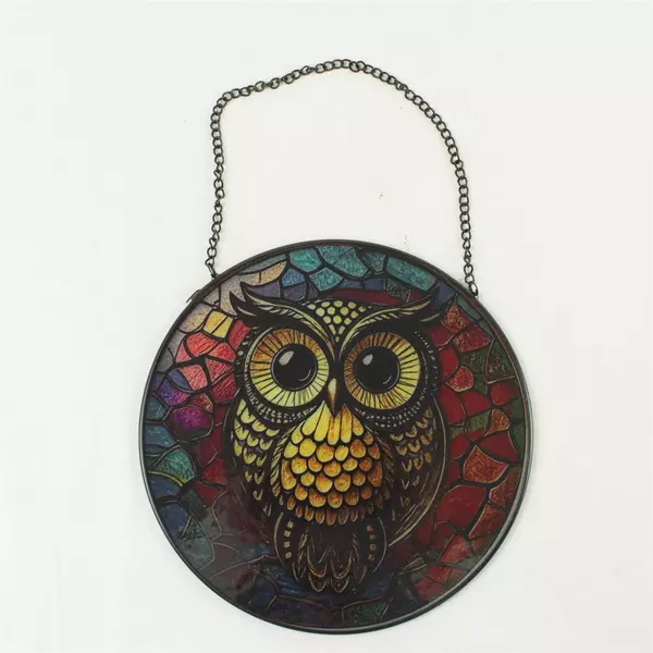 Stained Glass Owl Window/Wall Art - New Open Box Leaded Suncatcher