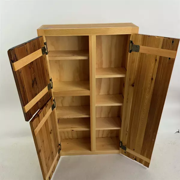 Homemade Wood USA Flag Three Door Cabinet