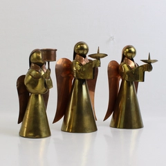 Lot Of 3 Unbranded Matching Metal Angel Shaped Candle Holders