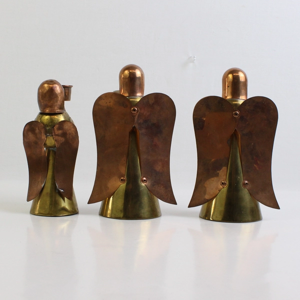 Lot Of 3 Unbranded Matching Metal Angel Shaped Candle Holders