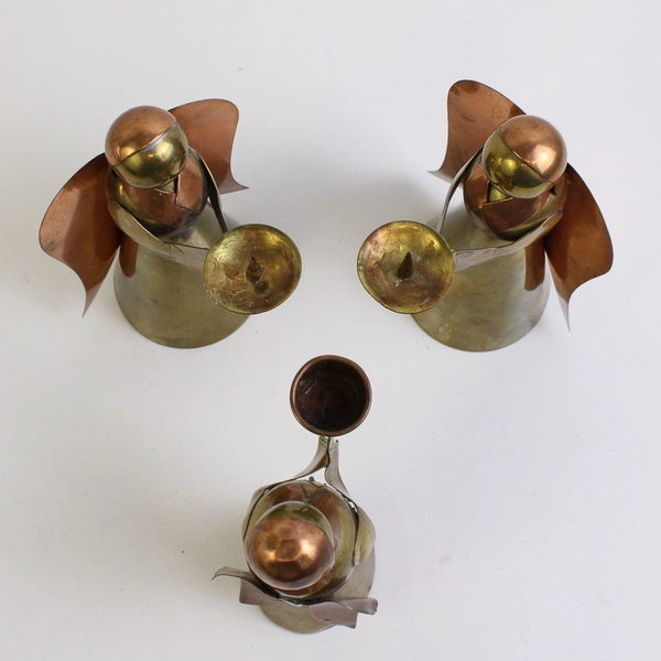 Lot Of 3 Unbranded Matching Metal Angel Shaped Candle Holders