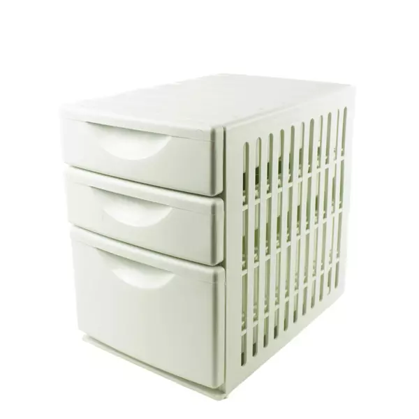 White 3-Drawer Storage Organizer Cabinet for Desk, Makeup, Crafts