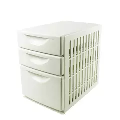White 3-Drawer Storage Organizer Cabinet for Desk, Makeup, Crafts