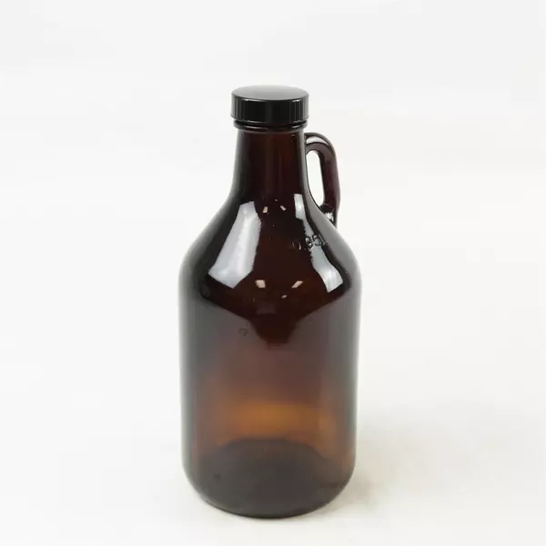 Classic Amber Glass Beer Growler - Reusable Homebrewing Bottle