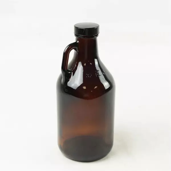 Classic Amber Glass Beer Growler - Reusable Homebrewing Bottle