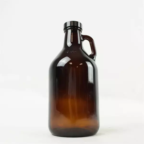 Classic Amber Glass Beer Growler - Reusable Homebrewing Bottle