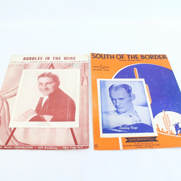 Lot Of 4 Vintage Sheet Music 1939 South Of The Border Bubbles In The Wine