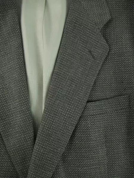 Vintage Haslton Gray Geometric Woven Men's Suit Jacket Size 44R Union Made