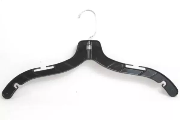 Black Plastic Retail Hangers Lot Of 30 Hook Double Notched Durable Heavy Duty 