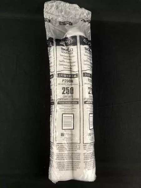 Dart Solo Souffles Translucent Portion Containers Cups No Lid Sealed 250Ct P200N