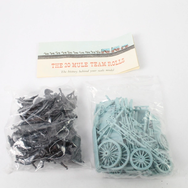 Vtg Borax Twenty Mule Team Plastic Model Kit The 20 Mule Team Rolls Unassembled