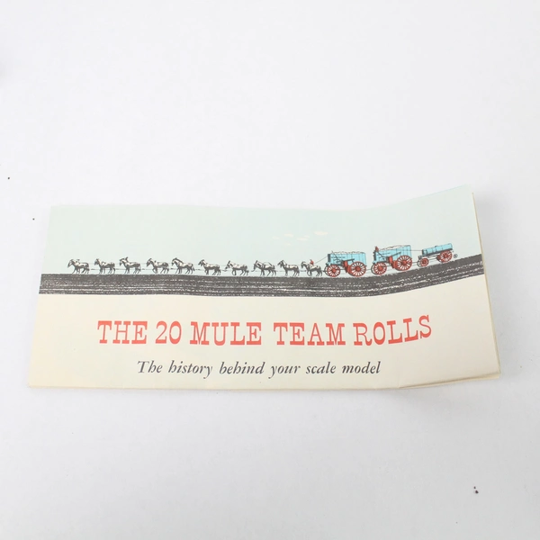 Vtg Borax Twenty Mule Team Plastic Model Kit The 20 Mule Team Rolls Unassembled