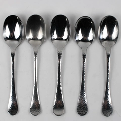 Lot Of 5 Ginkgo Lafayette (Stainless) Flatware Oval Soup Spoons