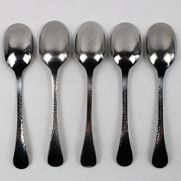 Lot Of 5 Ginkgo Lafayette (Stainless) Flatware Oval Soup Spoons