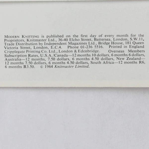 Vintage Modern Knitting Magazine Machine Knitting July 1971 With Tension Chart