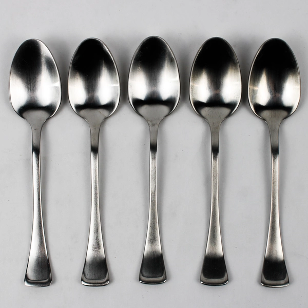 Lot Of 5 Oneida Silver Emma (Stainless, Satin) Oval Teaspoons 6.5" Long