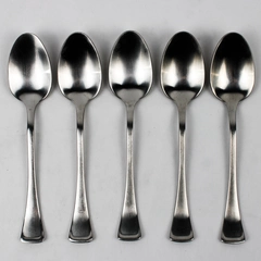 Lot Of 5 Oneida Silver Emma (Stainless, Satin) Oval Teaspoons 6.5" Long