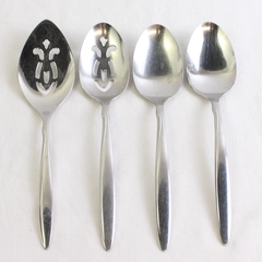 Lot of 4 Oneida Delmar-Taper Serving Spoons Stainless Steel Glossy Finish