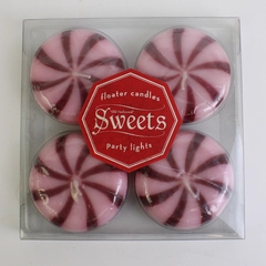 Zodax Old Fashioned Sweets Christmas Floating Candles Burgundy And Pink