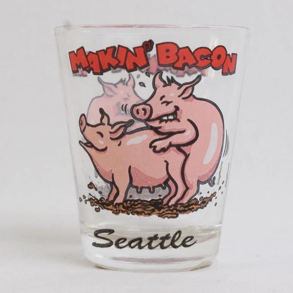 Seattle Pig Shot Glass "Makin Bacon"