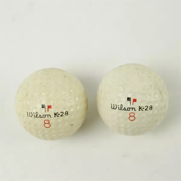 Vintage Wilson K-28 "Cadwell Cover" Golf Balls Set of 2 Used