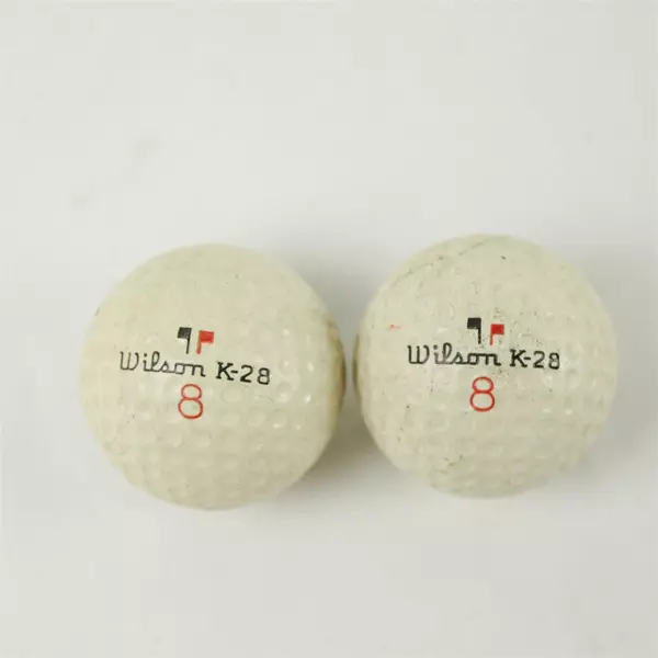 Vintage Wilson K-28 "Cadwell Cover" Golf Balls Set of 2 Used