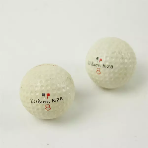 Vintage Wilson K-28 "Cadwell Cover" Golf Balls Set of 2 Used