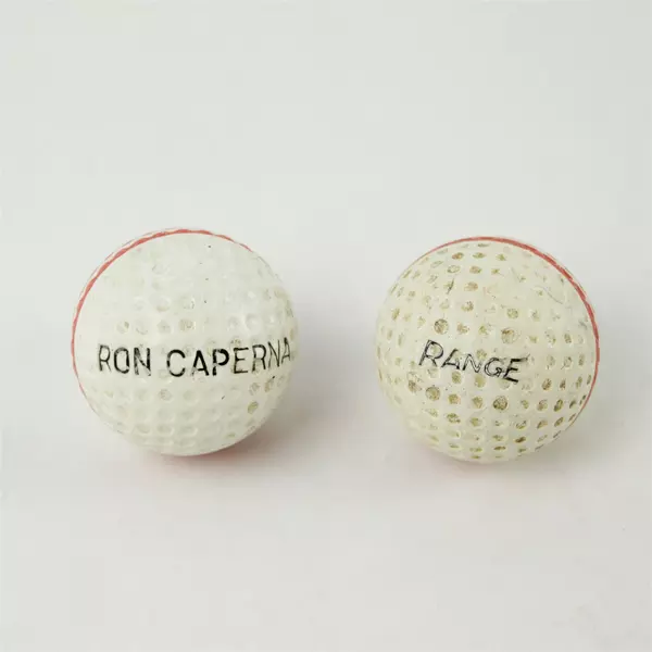Lot of 2 Vintage Golf Balls Ron Caperna Souvenir Rogue Valley OR 1960s