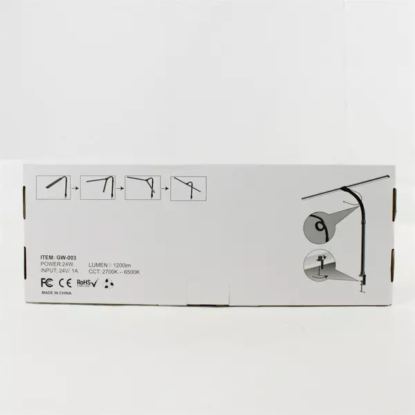 Double Arm Shadowless Desk Workstation Lamp w/ Wireless Charger Adjustable