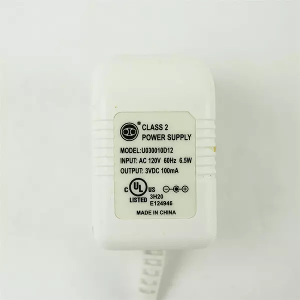 Unbranded AC Adapter U030010D12 3VDC 100mA Class 2 Power Supply Used