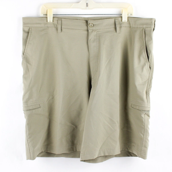 Champion Men's 40W Khaki Stretchy Shorts with Zippered Pockets