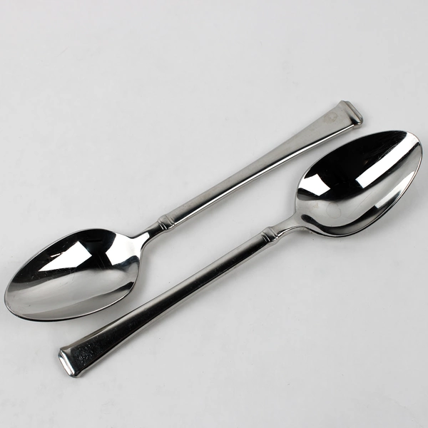 Lot of 4 Mikasa Stanton Pattern 18/8 Stainless Oval-Shaped Soup Spoons 8" Good