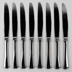 Lot of 8 Mikasa Stanton Pattern 18/8 Stainless Dinner Knives 9.25" Good
