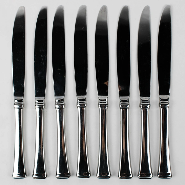 Lot of 8 Mikasa Stanton Pattern 18/8 Stainless Dinner Knives 9.25" Good