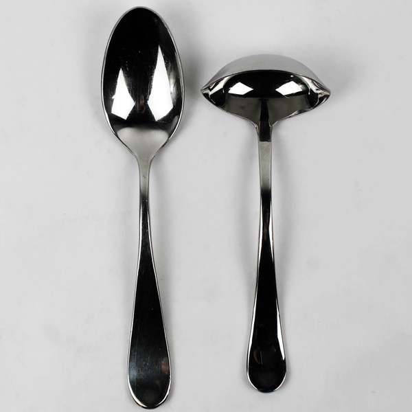 Lot of 2 Gourmet Settings Alto Pattern 18/10 SS 1 Oval Soup Spoon 1 Gravy Ladle