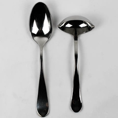 Lot of 2 Gourmet Settings Alto Pattern 18/10 SS 1 Oval Soup Spoon 1 Gravy Ladle