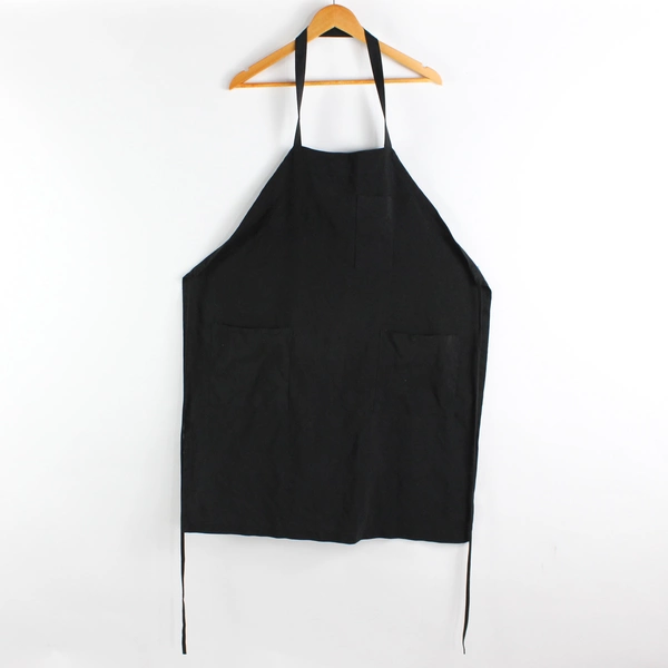 Unbranded Solid Black Smock Apron Adult One Size