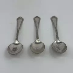 3 Wm Rogers Mfg 1915 Patent Hampton Silver Plate Teaspoons 5.75"